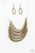 Catwalk Queen - Brass Paparazzi Seed Bead Necklace