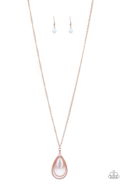 Paparazzi Necklace - Teardrop Tranquility - Copper (#1649)