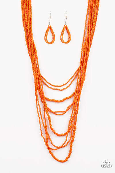 Totally Tonga - Orange - Paparazzi Necklace (PZ-2009)