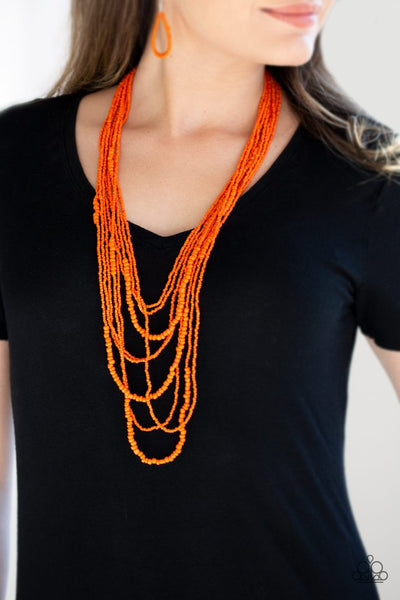 Totally Tonga - Orange - Paparazzi Necklace (PZ-2009)