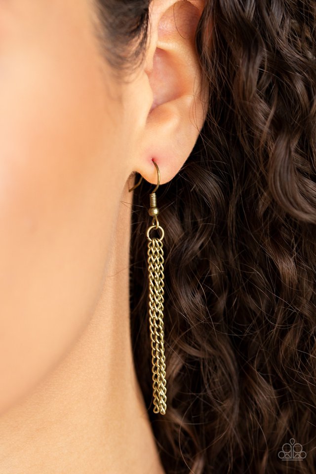 Paparazzi Long Necklace - Point Taken - Brass (PZ-700)