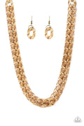 Paparazzi Acylic Necklace - Put It On Ice - Brass (#090)