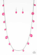 GLOW-Rider - Pink Paparazzi Necklace (PZ-165)