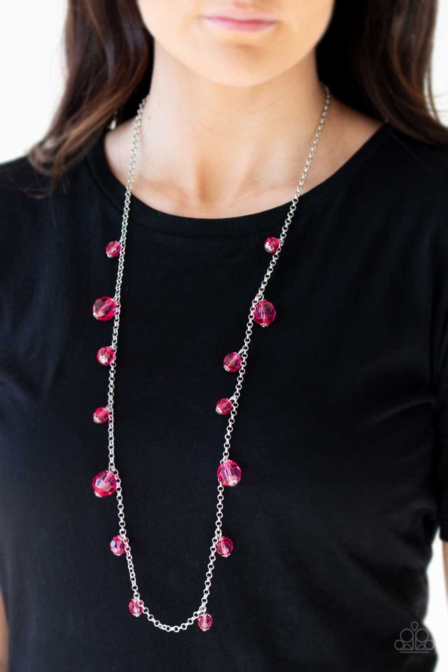 GLOW-Rider - Pink Paparazzi Necklace (PZ-165)