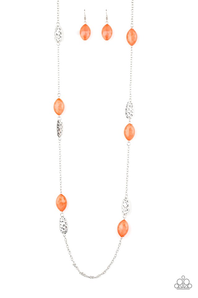 Paparazzi Long Necklace - Beachfront Beauty - Orange