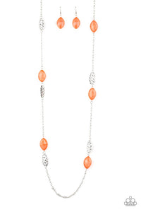Paparazzi Long Necklace - Beachfront Beauty - Orange