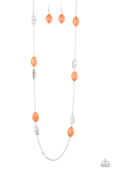 Paparazzi Long Necklace - Beachfront Beauty - Orange