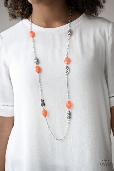 Paparazzi Long Necklace - Beachfront Beauty - Orange