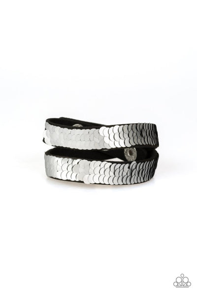 Under The SEQUINS - Silver Paparazzi Wrap Bracelet (DW103)