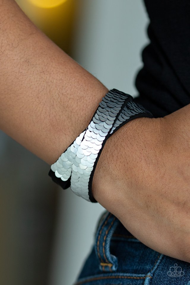 Under The SEQUINS - Silver Paparazzi Wrap Bracelet (DW103)