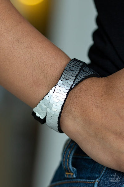 Under The SEQUINS - Silver Paparazzi Wrap Bracelet (DW103)