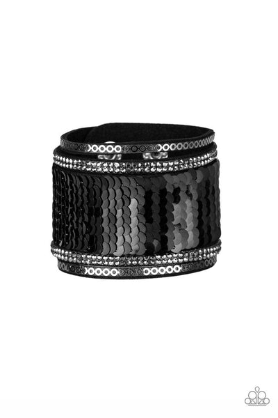 Heads Or MERMAID Tails - Black Paparazzi Wrap Bracelet