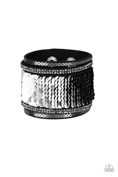 Heads Or MERMAID Tails - Black Paparazzi Wrap Bracelet