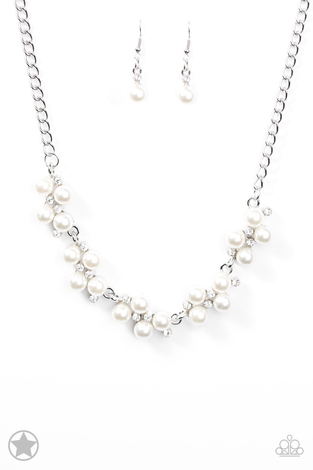 Paparazzi Blockbuster Necklace - Love Story - White