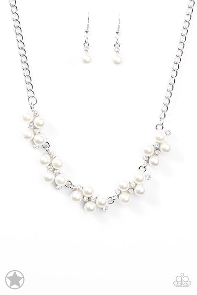 Paparazzi Blockbuster Necklace - Love Story - White