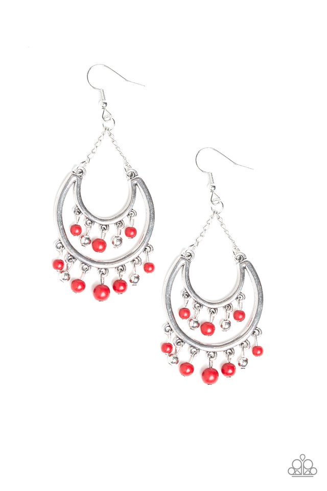 Paparazzi Fishhook Earrings - Free-Spirited Spirit - Red