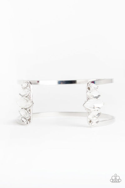Glam Power - White Paparazzi Cuff Bracelet