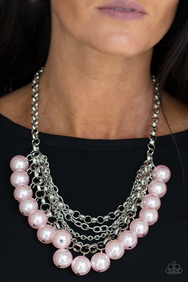Paparazzi Short Necklace - One-Way WALL STREET - Pink (SN2)