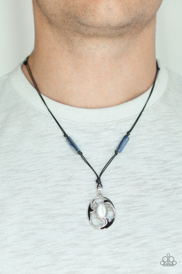 Paparazzi Short Urban Necklace - Tidal Talisman - Blue (PZ-716)