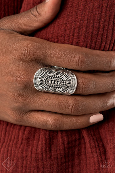 Dotted Decor - Silver-Paparazzi Fashion Fix Ring