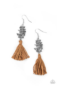 Paparazzi Earrings - Tiki Tassel - Brown (#1687)