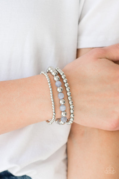 Always On The GLOW - Silver Paparazzi Bracelet (#1725)