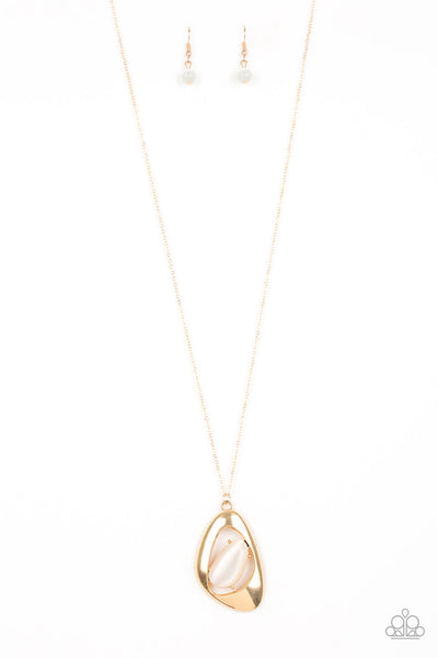 Asymmetrical Bliss - Gold Paparazzi Necklace (#2673)