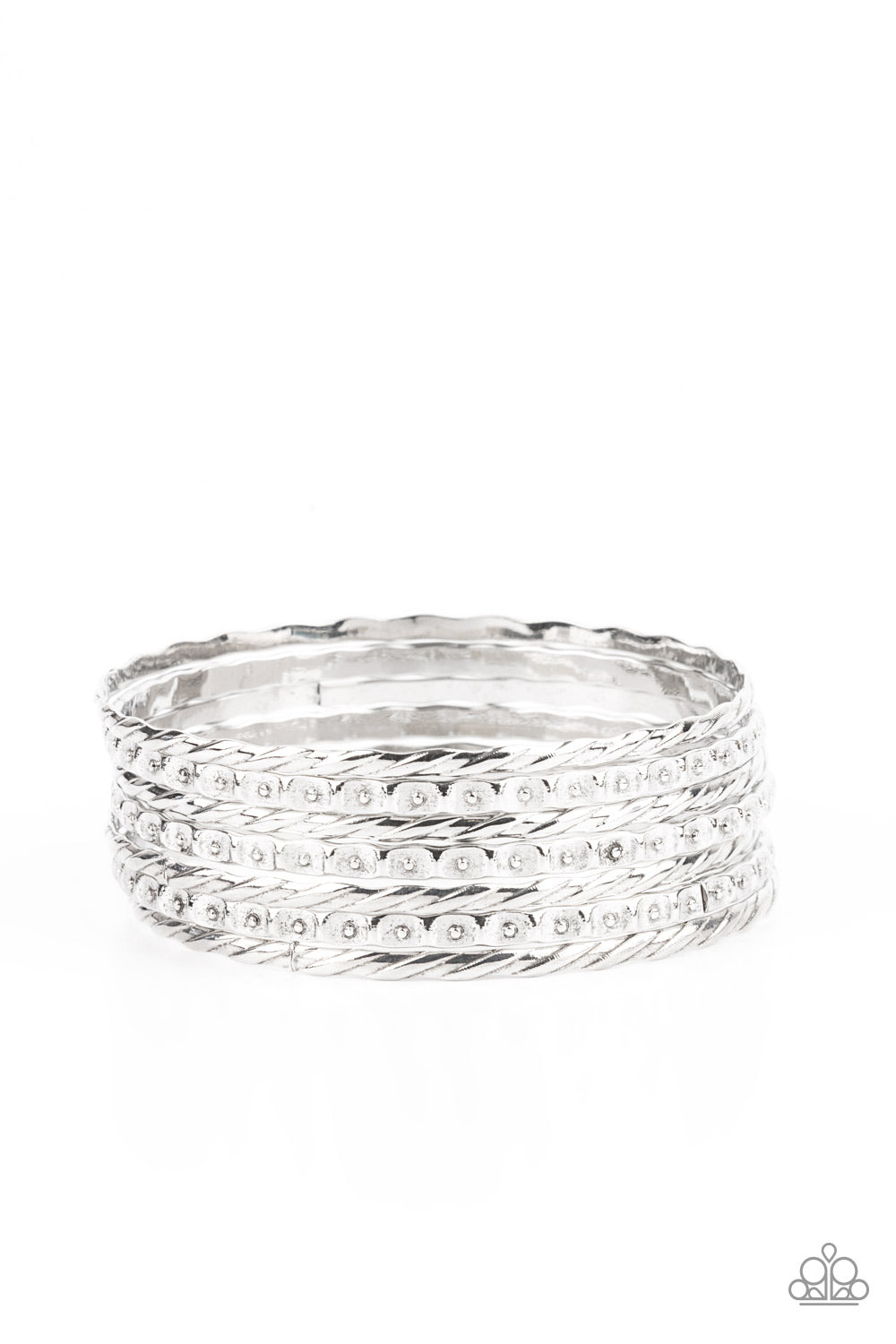 Back-To-Back Stacks - Silver Paparazzi Bracelets