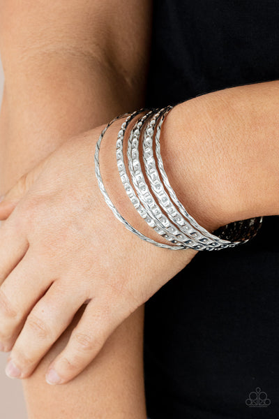 Back-To-Back Stacks - Silver Paparazzi Bracelets