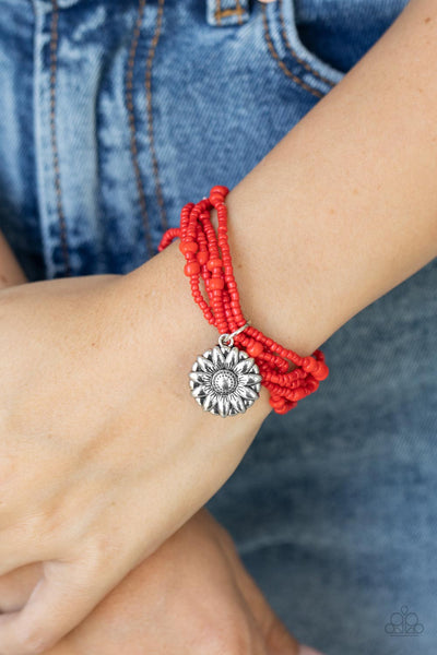 Badlands Botany - Red Paparazzi Bracelet (#4495)