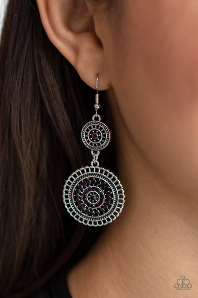 Bohemian Bedazzle - Purple Paparazzi Earrings