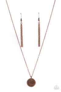 Choose Faith - Copper Paparazzi Necklace (#4248)