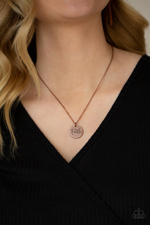 Choose Faith - Copper Paparazzi Necklace (#4248)