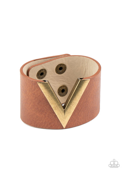 Claws Out - Brown Paparazzi Wrap Bracelet