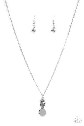 Clustered Candescence - Silver Paparazzi Necklace (#4498)