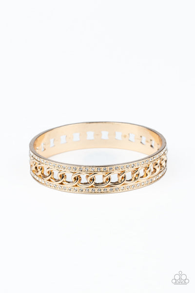 Couture Court - Gold Paparazzi Bangle Bracelet