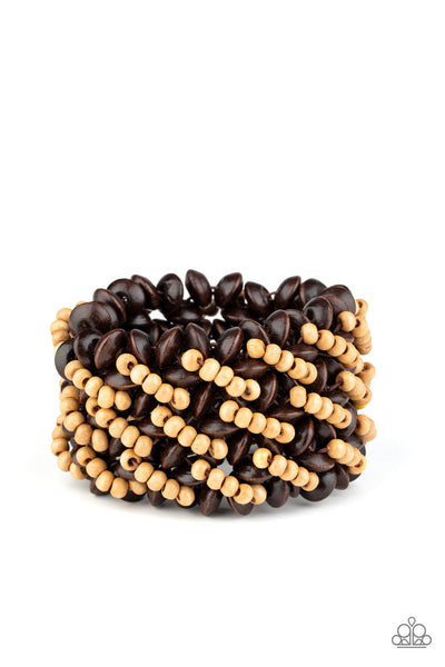 Cozy in Cozumel - Brown Paparazzi Bracelet (#1399)
