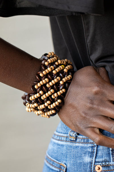 Cozy in Cozumel - Brown Paparazzi Bracelet (#1399)