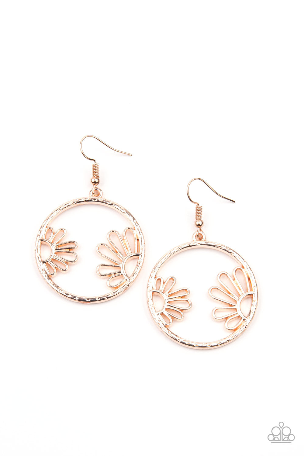 Demurely Daisy - Rose Gold Paparazzi Earrings