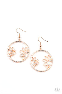 Demurely Daisy - Rose Gold Paparazzi Earrings