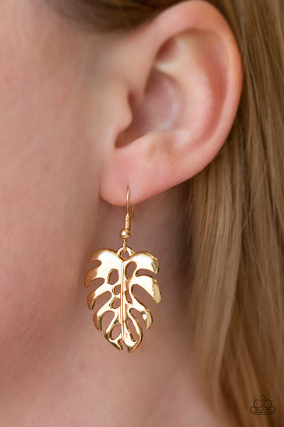 Paparazzi Earrings - Desert Palms - Gold (PZ-996)