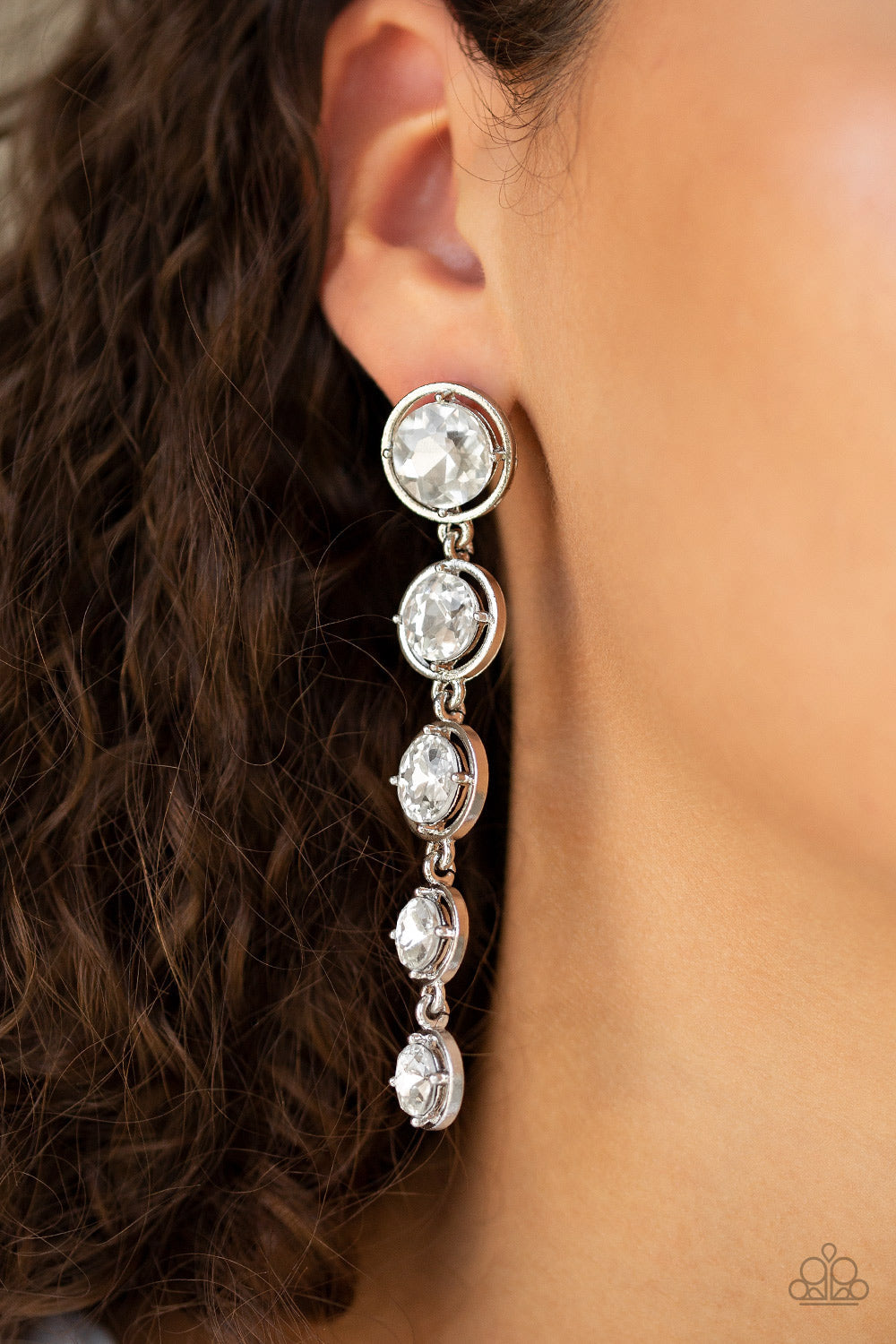 Paparazzi Earrings - Drippin In Starlight - White (PZ-5166)