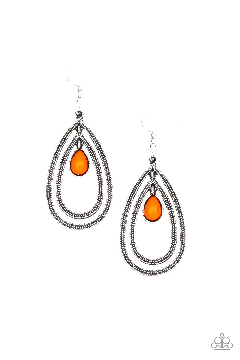Drops of Color - Orange-Paparazzi Earrings (PZ-1233)