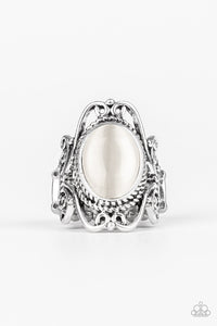Paparazzi Thick Flex Back Ring - Fairytale Flair - White (R008)