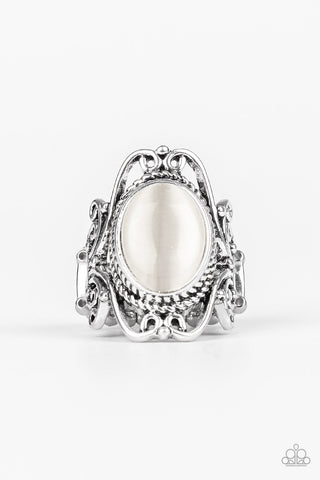 Paparazzi Thick Flex Back Ring - Fairytale Flair - White (R008)