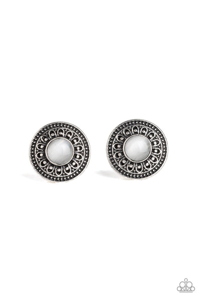 Fine Flora - White-Paparazzi Earrings