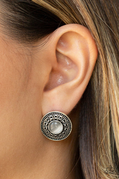 Fine Flora - White-Paparazzi Earrings