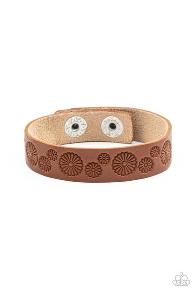 Follow The Wildflowers - Brown Paparazzi Wrap Bracelet