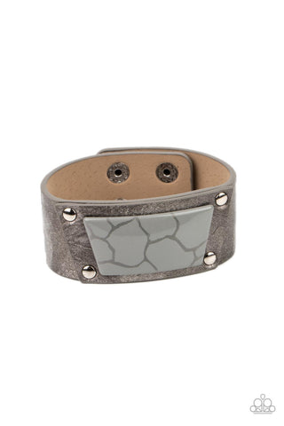 Geo Glamper - Silver Paparazzi Wrap Bracelet (W212)