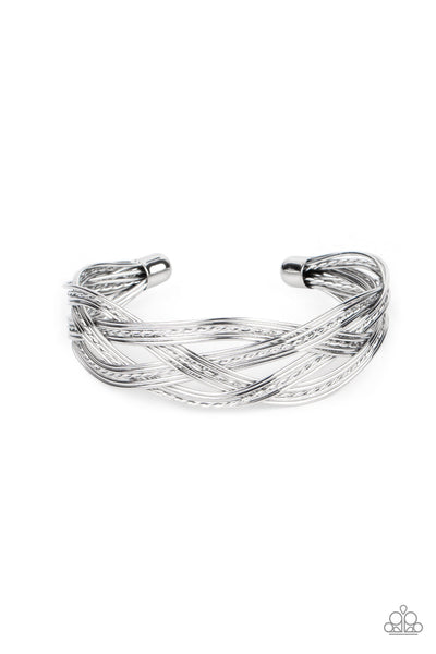 Get Your Wires Crossed - Silver Paparazzi Bracelet (#4336)